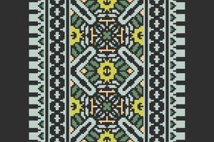 Motif folklore pattern Seamless Mughal architecture Motif embroidery, Pixel Ikat embroidery Design for Print scandinavian pattern saree ethnic nativity gypsy pattern vector