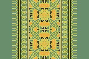 Motif folklore pattern Seamless Mughal architecture Motif embroidery, Pixel Ikat embroidery Design for Print border embroidery ancient egypt vector