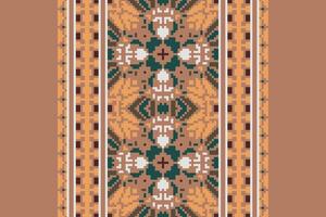 Motif folklore pattern Seamless Scandinavian pattern Motif embroidery, Pixel Ikat embroidery Design for Print figure tribal ink on cloth patola sari vector