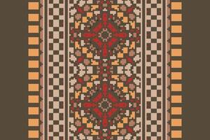 Motif folklore pattern Seamless Scandinavian pattern Motif embroidery, Pixel Ikat embroidery Design for Print scandinavian pattern saree ethnic nativity gypsy pattern vector