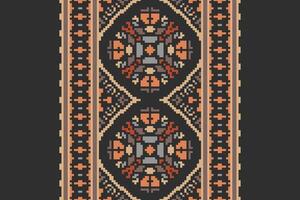 Silk fabric Patola sari Pattern Seamless Native American, Motif embroidery, Pixel Ikat embroidery Design for Print tie dyeing pillowcase sambal puri kurti mughal architecture vector