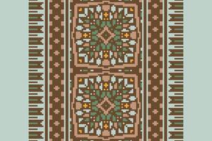 Motif folklore pattern Seamless Mughal architecture Motif embroidery, Pixel Ikat embroidery Design for Print scandinavian pattern saree ethnic nativity gypsy pattern vector