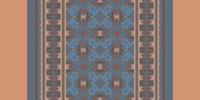 Navajo pattern Seamless Native American, Motif embroidery, Pixel Ikat embroidery Design for Print Texture fabric saree sari carpet. kurta patola saree vector