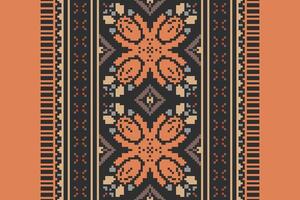 Silk fabric Patola sari Pattern Seamless Native American, Motif embroidery, Pixel Ikat embroidery Design for Print kurta pattern mughal motifs tapestry pattern floral repeat vector