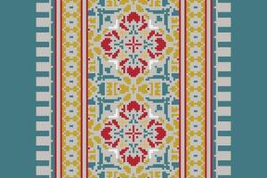 Silk fabric Patola sari Pattern Seamless Bandana print silk Motif embroidery, Pixel Ikat embroidery Design for Print egyptian hieroglyphs tibetan geo pattern vector