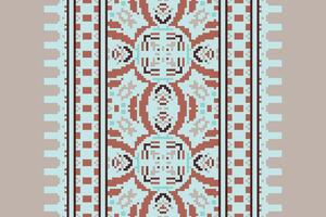 Silk fabric Patola sari Pattern Seamless Mughal architecture Motif embroidery, Pixel Ikat embroidery Design for Print vyshyvanka placemat quilt sarong sarong beach kurtis Indian motifs vector