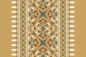 Silk fabric Patola sari Pattern Seamless Mughal architecture Motif embroidery, Pixel Ikat embroidery Design for Print scandinavian pattern saree ethnic nativity gypsy pattern vector