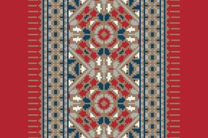 Silk fabric Patola sari Pattern Seamless Scandinavian pattern Motif embroidery, Pixel Ikat embroidery Design for Print endless arabesque cloth dupatta shawl bandana print silk kurta men vector