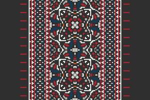 Silk fabric Patola sari Pattern Seamless Scandinavian pattern Motif embroidery, Pixel Ikat embroidery Design for Print vyshyvanka placemat quilt sarong sarong beach kurtis Indian motifs vector