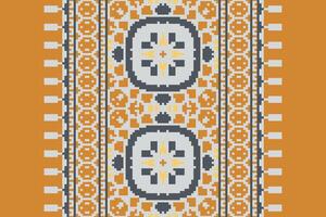 Nordic pattern Seamless Native American, Motif embroidery, Pixel Ikat embroidery Design for Print Texture fabric saree sari carpet. kurta patola saree vector