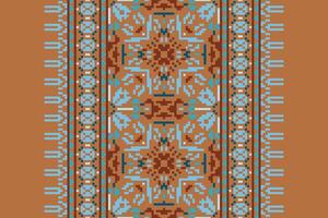 Silk fabric Patola sari Pattern Seamless Scandinavian pattern Motif embroidery, Pixel Ikat embroidery Design for Print tapestry floral kimono repeat pattern lacing spanish motif vector