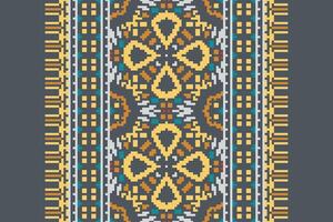Silk fabric Patola sari Pattern Seamless Scandinavian pattern Motif embroidery, Pixel Ikat embroidery Design for Print egyptian pattern tibetan mandala bandanna vector