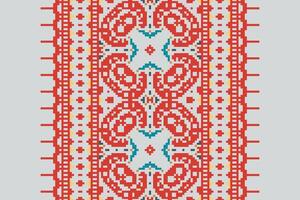 Silk fabric Patola sari Pattern Seamless Scandinavian pattern Motif embroidery, Pixel Ikat embroidery Design for Print border embroidery ancient egypt vector