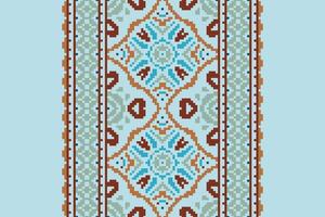 Silk fabric Patola sari Pattern Seamless Scandinavian pattern Motif embroidery, Pixel Ikat embroidery Design for Print tie dyeing pillowcase sambal puri kurti mughal architecture vector
