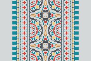Silk fabric Patola sari Pattern Seamless Scandinavian pattern Motif embroidery, Pixel Ikat embroidery Design for Print figure tribal ink on cloth patola sari vector