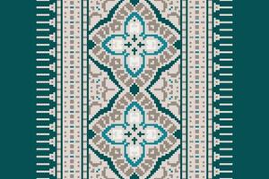 Nordic pattern Seamless Native American, Motif embroidery, Pixel Ikat embroidery Design for Print pattern vintage flower folk navajo patchwork pattern vector