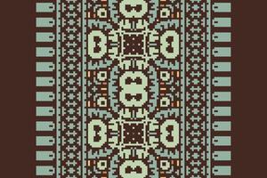 Nordic pattern Seamless Bandana print silk Motif embroidery, Pixel Ikat embroidery Design for Print jacquard slavic pattern folklore pattern kente arabesque vector