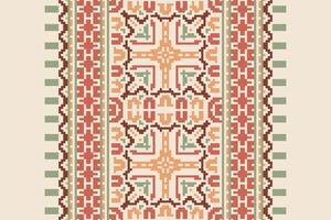 Nordic pattern Seamless Bandana print silk Motif embroidery, Pixel Ikat embroidery Design for Print scarf hijab pattern kerchief Pixel Ikat Silk kurti model mughal patterns vector