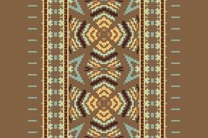 Nordic pattern Seamless Australian aboriginal pattern Motif embroidery, Pixel Ikat embroidery Design for Print Texture fabric saree sari carpet. kurta patola saree vector