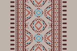 Nordic pattern Seamless Mughal architecture Motif embroidery, Pixel Ikat embroidery Design for Print endless arabesque cloth dupatta shawl bandana print silk kurta men vector