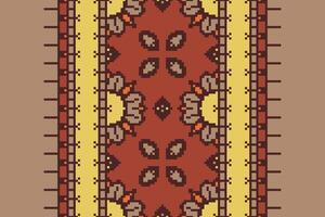 Nordic pattern Seamless Mughal architecture Motif embroidery, Pixel Ikat embroidery Design for Print tie dyeing pillowcase sambal puri kurti mughal architecture vector