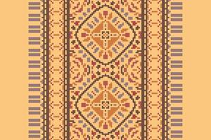 Nordic pattern Seamless Mughal architecture Motif embroidery, Pixel Ikat embroidery Design for Print pattern vintage flower folk navajo patchwork pattern vector