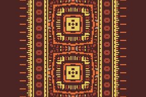 Nordic pattern Seamless Mughal architecture Motif embroidery, Pixel Ikat embroidery Design for Print vyshyvanka placemat quilt sarong sarong beach kurtis Indian motifs vector