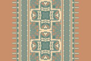 Nordic pattern Seamless Scandinavian pattern Motif embroidery, Pixel Ikat embroidery Design for Print pattern vintage flower folk navajo patchwork pattern vector