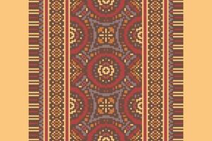 Nordic pattern Seamless Mughal architecture Motif embroidery, Pixel Ikat embroidery Design for Print jacquard slavic pattern folklore pattern kente arabesque vector