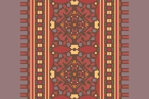 Nordic pattern Seamless Scandinavian pattern Motif embroidery, Pixel Ikat embroidery Design for Print Texture fabric saree sari carpet. kurta patola saree vector