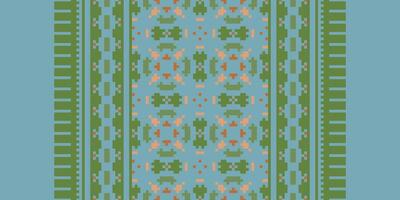 Navajo pattern Seamless Bandana print silk Motif embroidery, Pixel Ikat embroidery Design for Print Texture fabric saree sari carpet. kurta patola saree vector