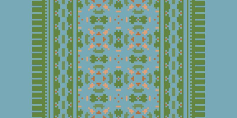 Navajo pattern Seamless Bandana print silk Motif embroidery, Pixel Ikat embroidery Design for Print Texture fabric saree sari carpet. kurta patola saree