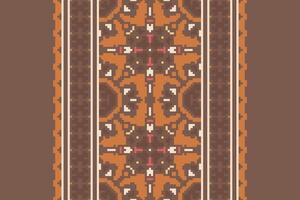 Navajo pattern Seamless Bandana print silk Motif embroidery, Pixel Ikat embroidery Design for Print pattern vintage flower folk navajo patchwork pattern vector