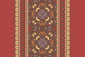 Navajo pattern Seamless Bandana print silk Motif embroidery, Pixel Ikat embroidery Design for Print egyptian hieroglyphs tibetan geo pattern vector