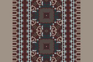 Navajo pattern Seamless Australian aboriginal pattern Motif embroidery, Pixel Ikat embroidery Design for Print endless arabesque cloth dupatta shawl bandana print silk kurta men vector