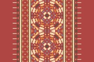 Navajo pattern Seamless Mughal architecture Motif embroidery, Pixel Ikat embroidery Design for Print figure tribal ink on cloth patola sari vector