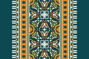 Navajo pattern Seamless Mughal architecture Motif embroidery, Pixel Ikat embroidery Design for Print indonesian batik motif embroidery native american kurta mughal design vector