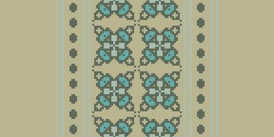 Navajo pattern Seamless Bandana print silk Motif embroidery, Pixel Ikat embroidery Design for Print tie dyeing pillowcase sambal puri kurti mughal architecture vector