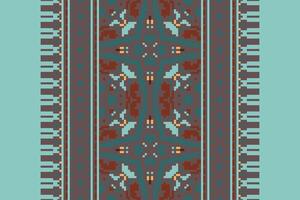 Navajo pattern Seamless Mughal architecture Motif embroidery, Pixel Ikat embroidery Design for Print scandinavian pattern saree ethnic nativity gypsy pattern vector