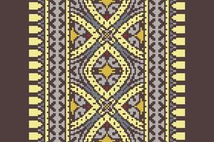 Patchwork pattern Seamless Native American, Motif embroidery, Pixel Ikat embroidery Design for Print Texture fabric saree sari carpet. kurta patola saree vector