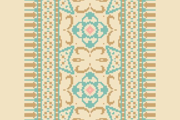 Patchwork pattern Seamless Native American, Motif embroidery, Pixel Ikat embroidery Design for Print scarf hijab pattern kerchief Pixel Ikat Silk kurti model mughal patterns