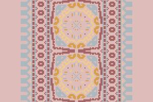 Patchwork pattern Seamless Native American, Motif embroidery, Pixel Ikat embroidery Design for Print pattern vintage flower folk navajo patchwork pattern vector