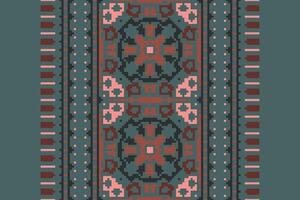 Patchwork pattern Seamless Bandana print silk Motif embroidery, Pixel Ikat embroidery Design for Print indonesian batik motif embroidery native american kurta mughal design vector