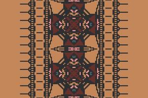 Patchwork pattern Seamless Bandana print silk Motif embroidery, Pixel Ikat embroidery Design for Print Texture fabric saree sari carpet. kurta patola saree vector