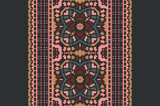 Patchwork pattern Seamless Native American, Motif embroidery, Pixel Ikat embroidery Design for Print scandinavian pattern saree ethnic nativity gypsy pattern vector