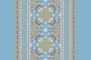Patchwork pattern Seamless Bandana print silk Motif embroidery, Pixel Ikat embroidery Design for Print vyshyvanka placemat quilt sarong sarong beach kurtis Indian motifs vector