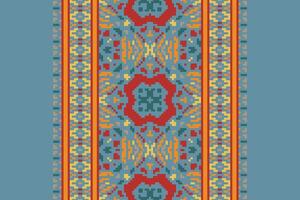 Patchwork pattern Seamless Bandana print silk Motif embroidery, Pixel Ikat embroidery Design for Print egyptian pattern tibetan mandala bandanna vector