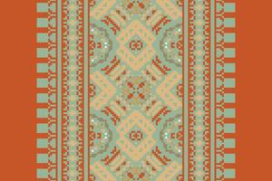 Patchwork pattern Seamless Mughal architecture Motif embroidery, Pixel Ikat embroidery Design for Print border embroidery ancient egypt vector