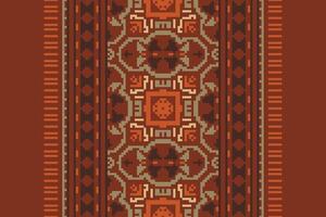 Patchwork pattern Seamless Mughal architecture Motif embroidery, Pixel Ikat embroidery Design for Print pattern vintage flower folk navajo patchwork pattern vector