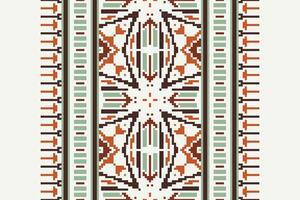Patchwork pattern Seamless Scandinavian pattern Motif embroidery, Pixel Ikat embroidery Design for Print Texture fabric saree sari carpet. kurta patola saree vector